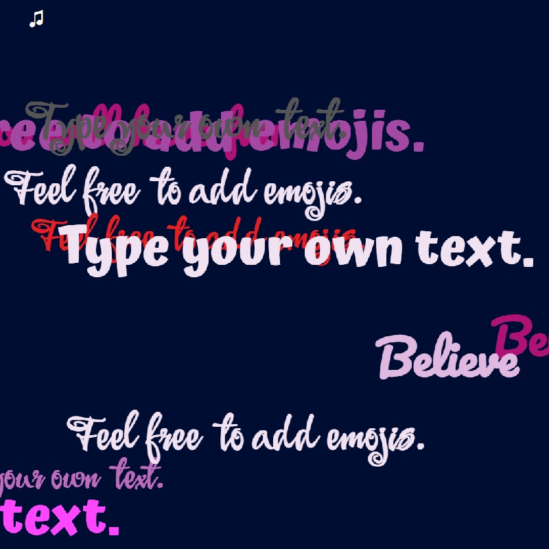 Animated background - Type Your Text